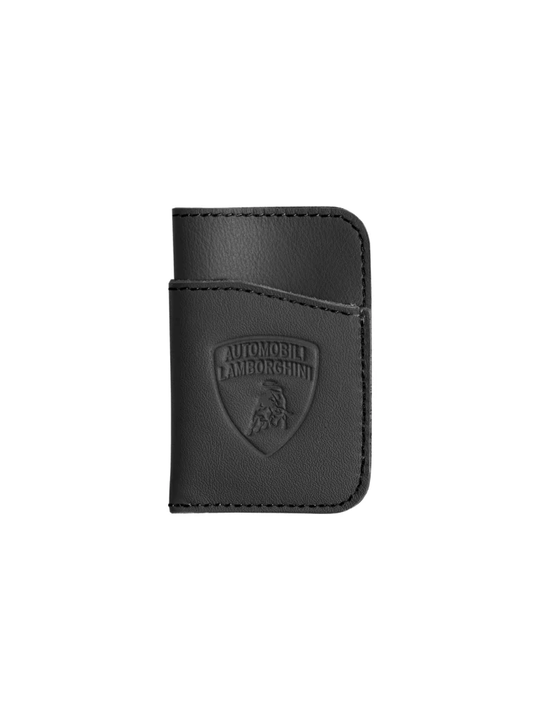 UPCYCLED LEATHER AUTOMOBILI LAMBORGHINI CREDIT CARD HOLDER – black